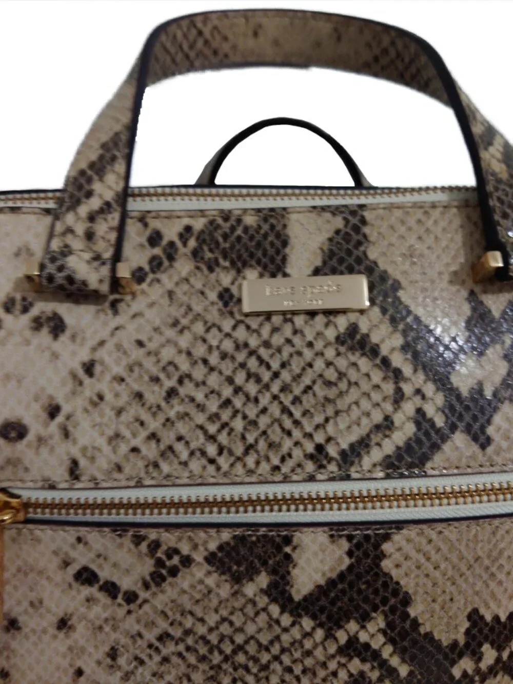Kate Spade Savannah Parliament Snake Print Python Embossed Leather Satchel